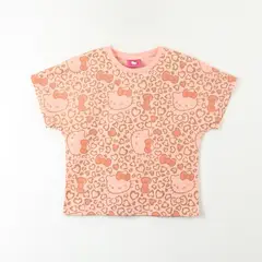 HELLO KITTY - Polera Manga Corta Niña Animal Print Naranjo