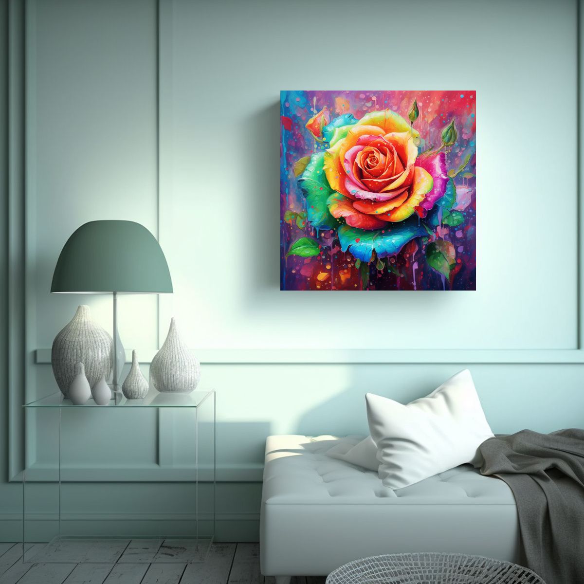 GENERICO - Cuadros Decorativos Tela En Bastidor Mundo 100x100 Cm