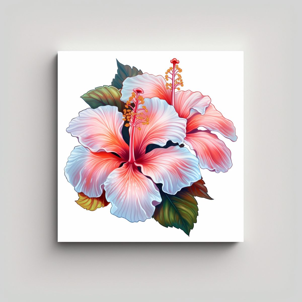 GENERICO - Pintura Decorativa Hibiscus Alegre Estilo Charles 100x100 Cm