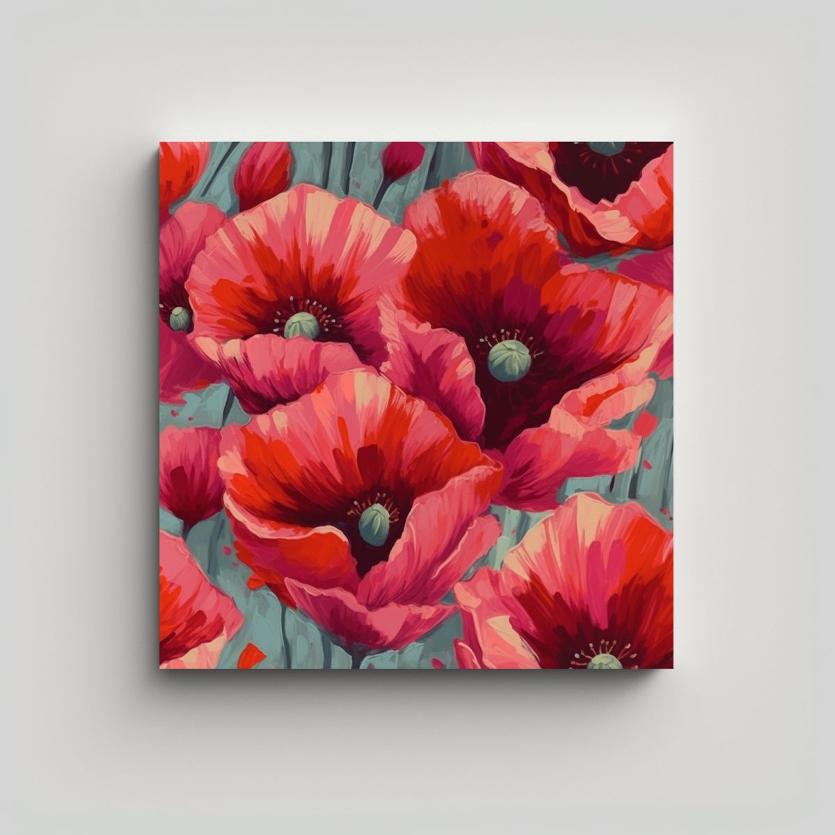 GENERICO - Ilustración De Poppies En Equilibrio Visual 100x100 Cm