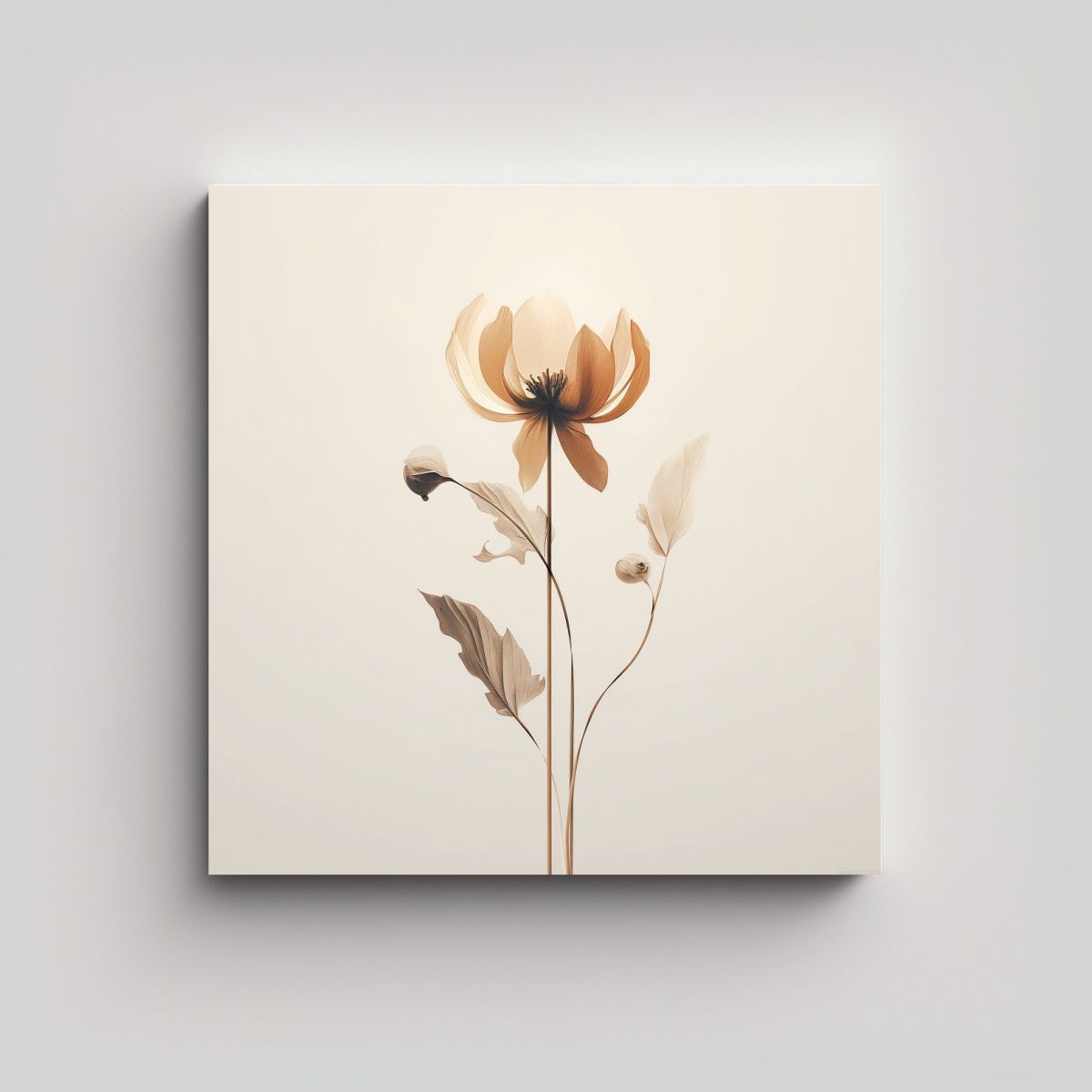 GENERICO - Arte Botánico Minimalista Dibujo Abstracto Y 100x100 Cm