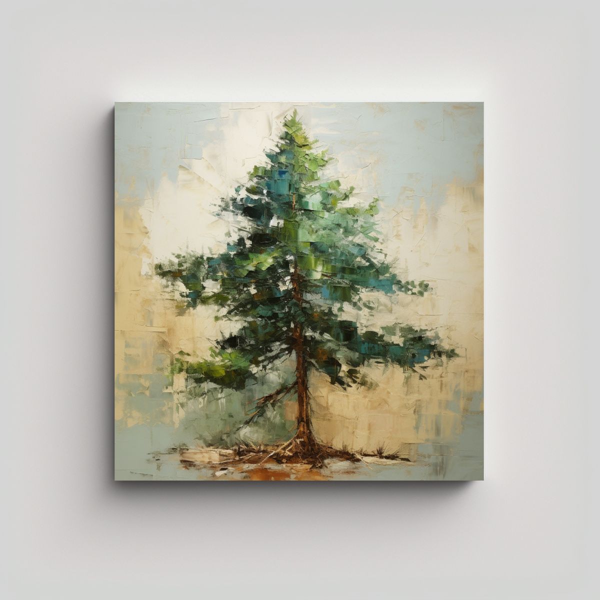 GENERICO - Cuadro Expresividad Movimiento Pino Abstracto 100x100 Cm