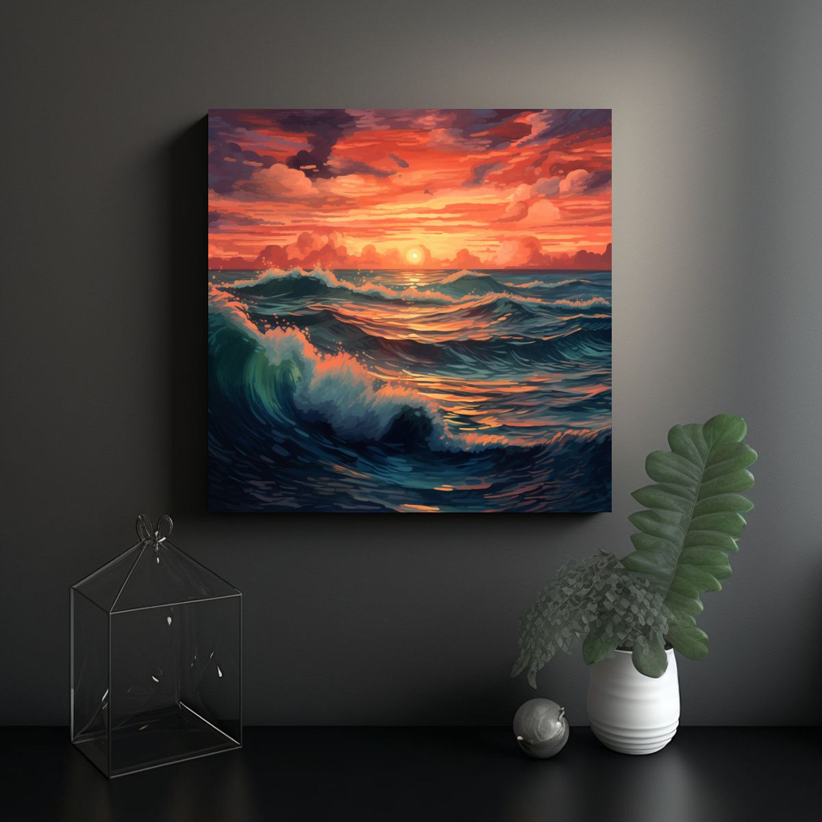 GENERICO - Pintura Moderna De Equilibrio Visual En El 100x100 Cm