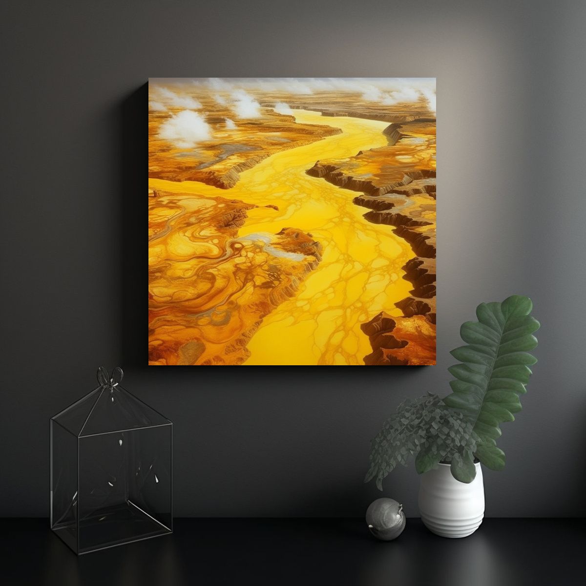GENERICO - Pintura Para Decorar Habitación Con Tema De Río 100x100 Cm