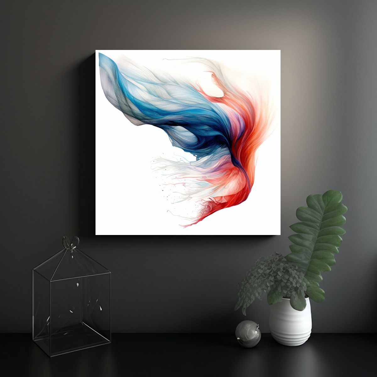 GENERICO - Pintura Decorativa De Boceto De Alegría En Azul 100x100 Cm