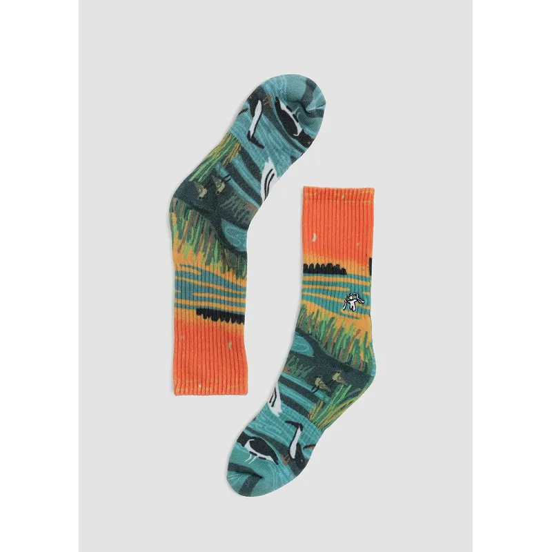 KAYA UNITE - Calcetines Print Humedal Naranjo