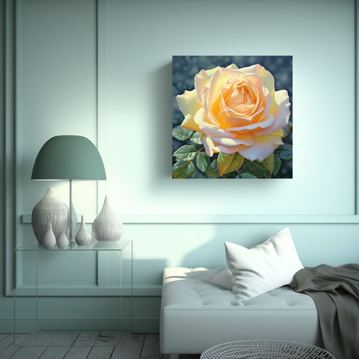 GENERICO - Cuadro Decorativo Armonía Canva Rosa Pastel 100x100 Cm