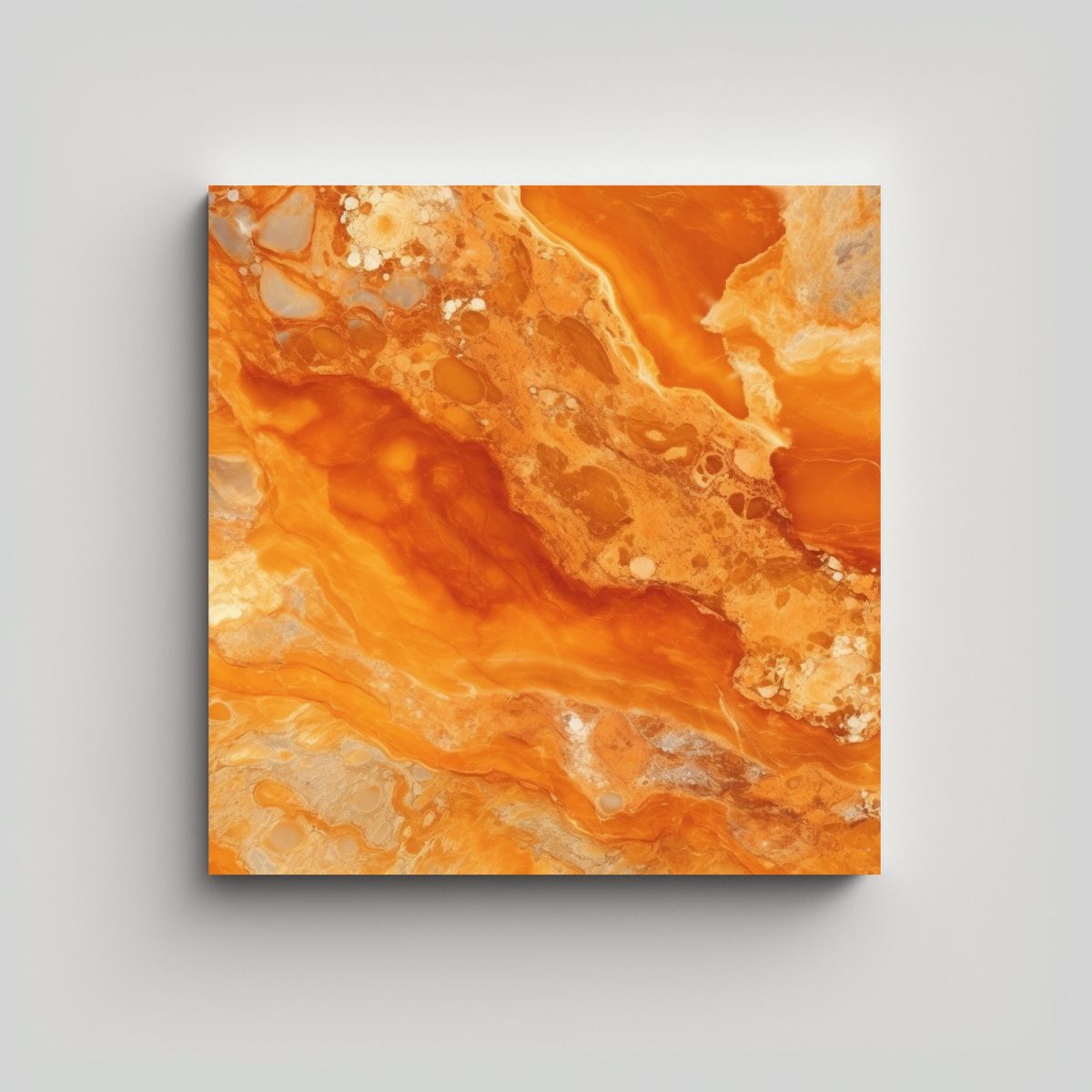 GENERICO - Cuadro Impreso Mármol Naranja Estilo 100x100 Cm