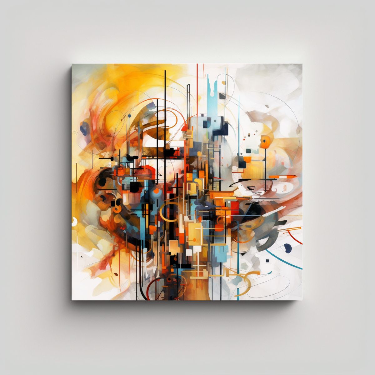 GENERICO - Pinturas Abstractas Modernas De IA En Lienzo 100x100 Cm