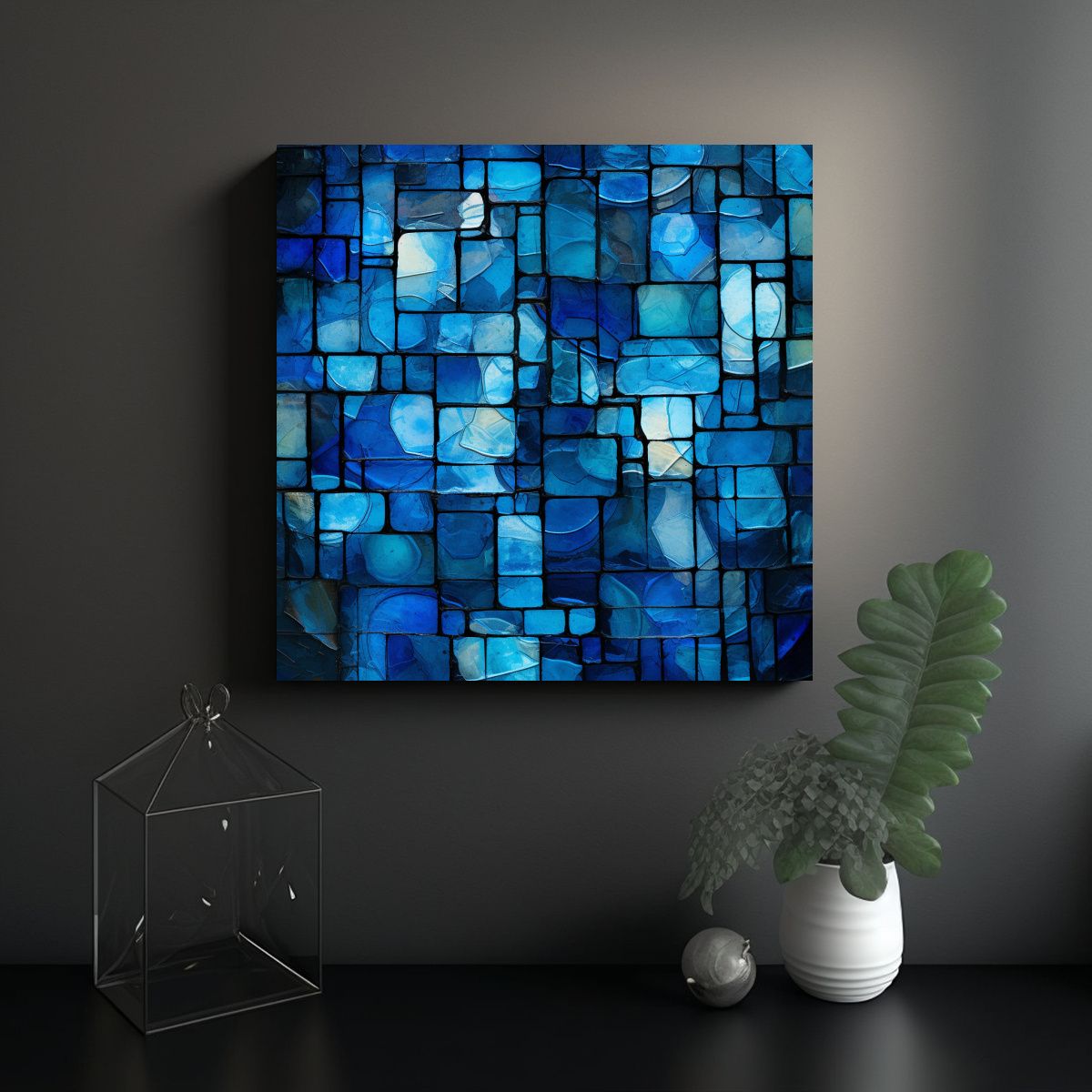 GENERICO - Lienzo Abstracto De Vidrieras Culturales En Tonos 100x100 Cm