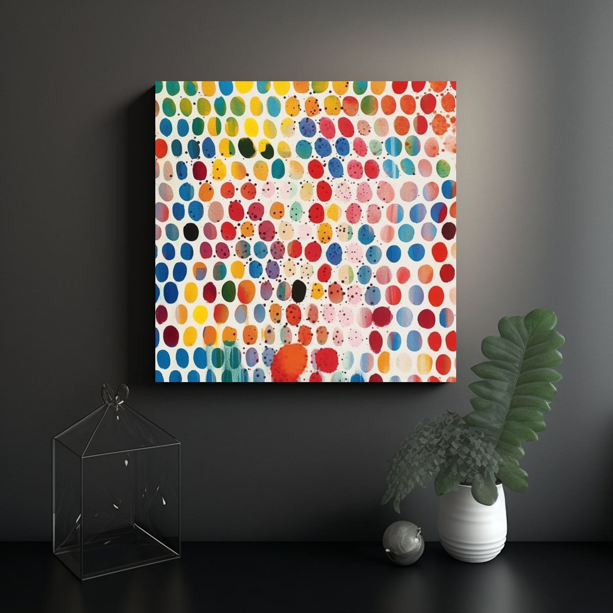 GENERICO - Pintura Abstracta Superposición De Colores 100x100 Cm