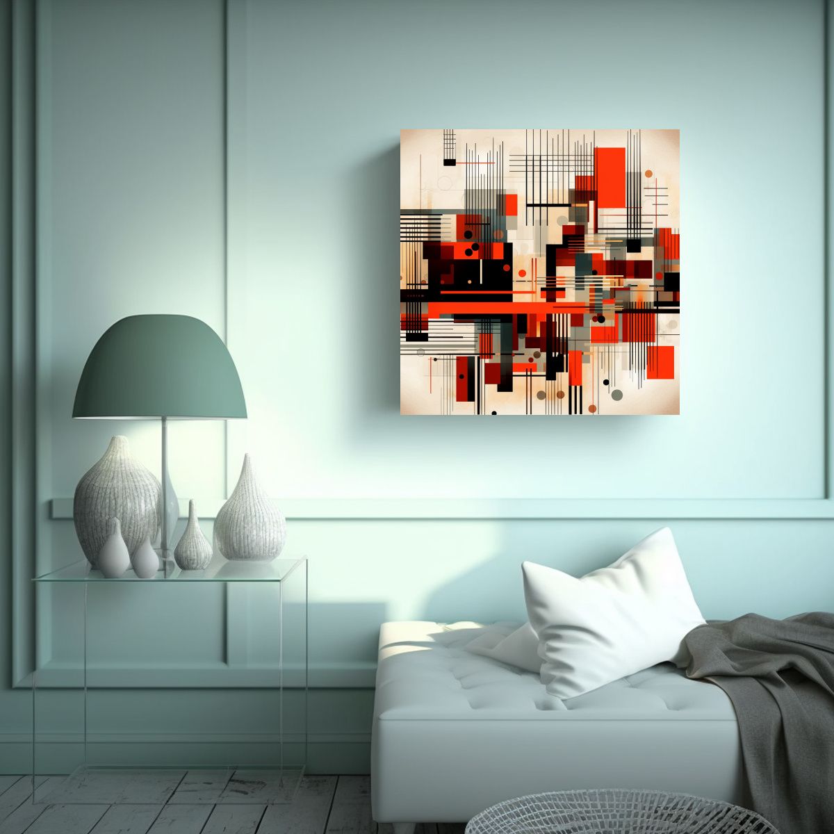 GENERICO - Pinturas Decorativas Abstractas Con Líneas Y 100x100 Cm