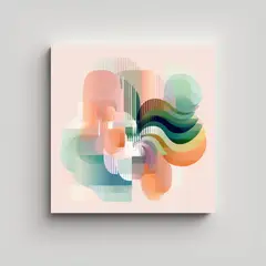 GENERICO - Cuadro Abstracto Flor En Forma De Patrón Glitch 100x100 Cm