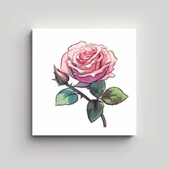 GENERICO - Cuadro Creativo Mágico De Rosa Rosa Con Recursos 100x100 Cm