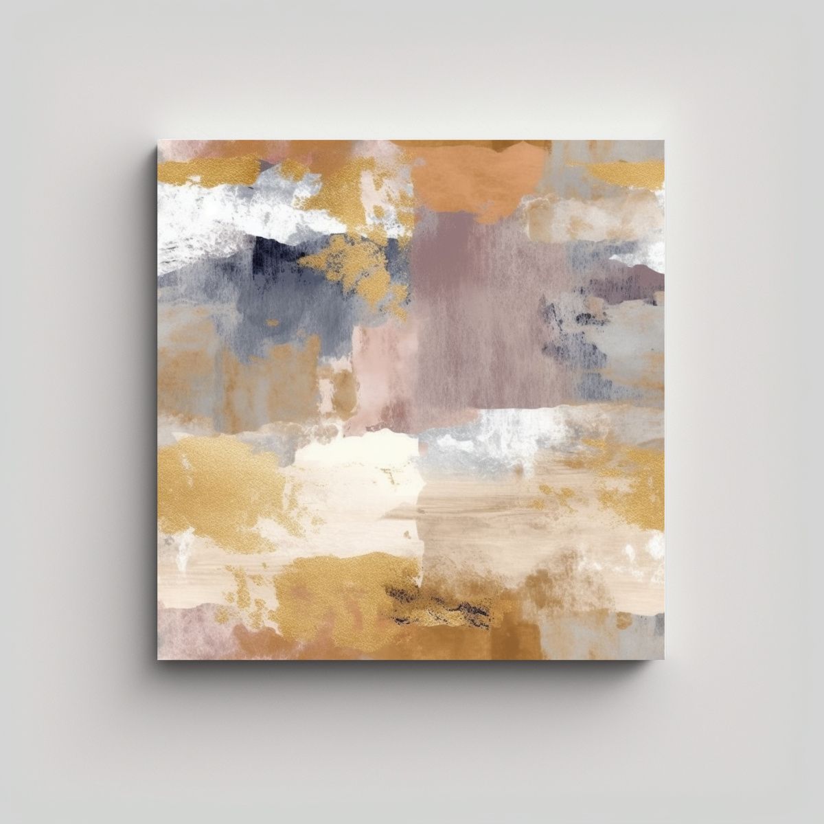 GENERICO - Cuadro Abstracto Textura Tela Líneas Finas 100x100 Cm