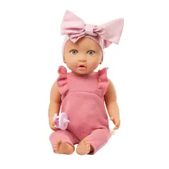 LULLABABY - Muñeca con jardinera rosada y cinta