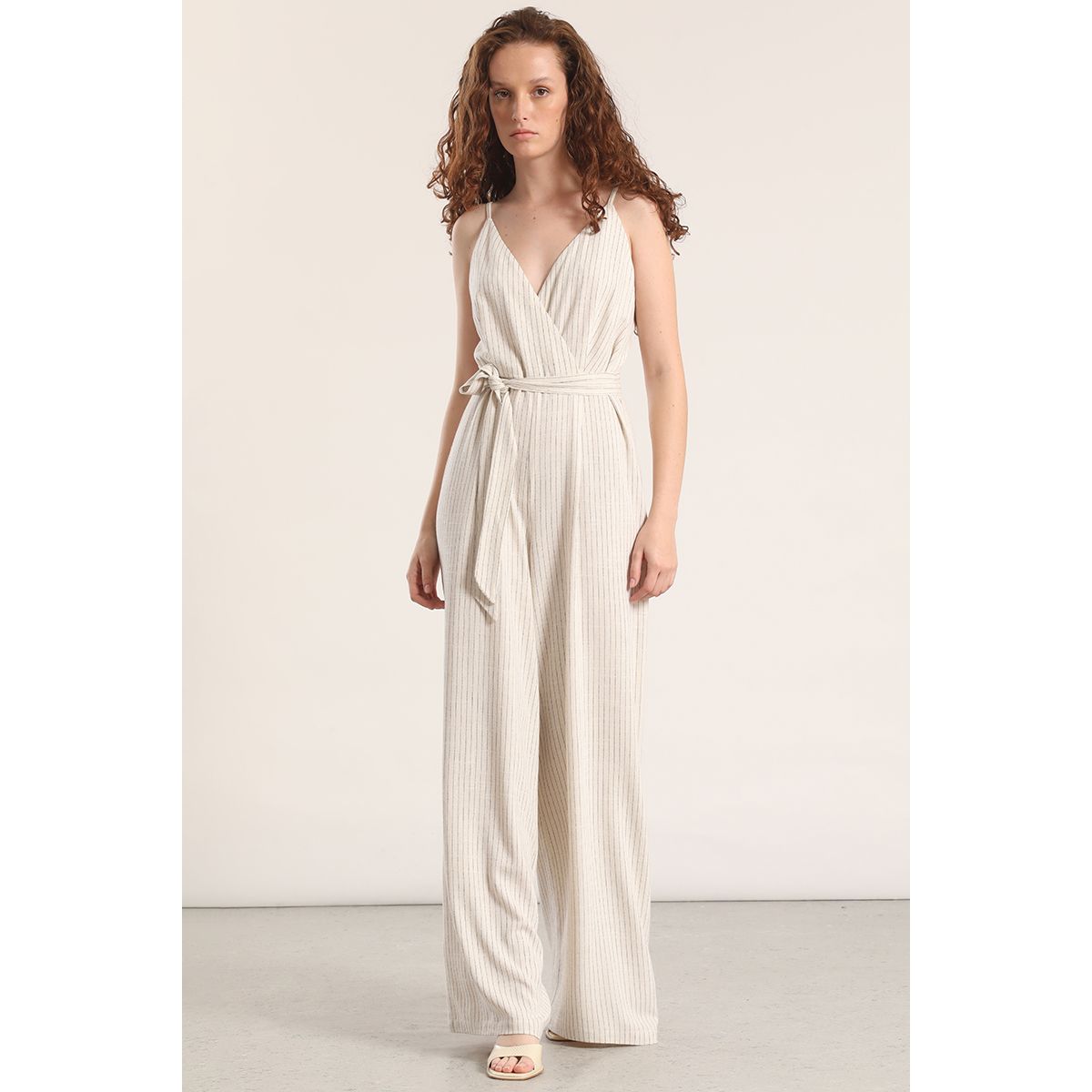 LIOLA - Enterito ancho lino Liola mujer beige