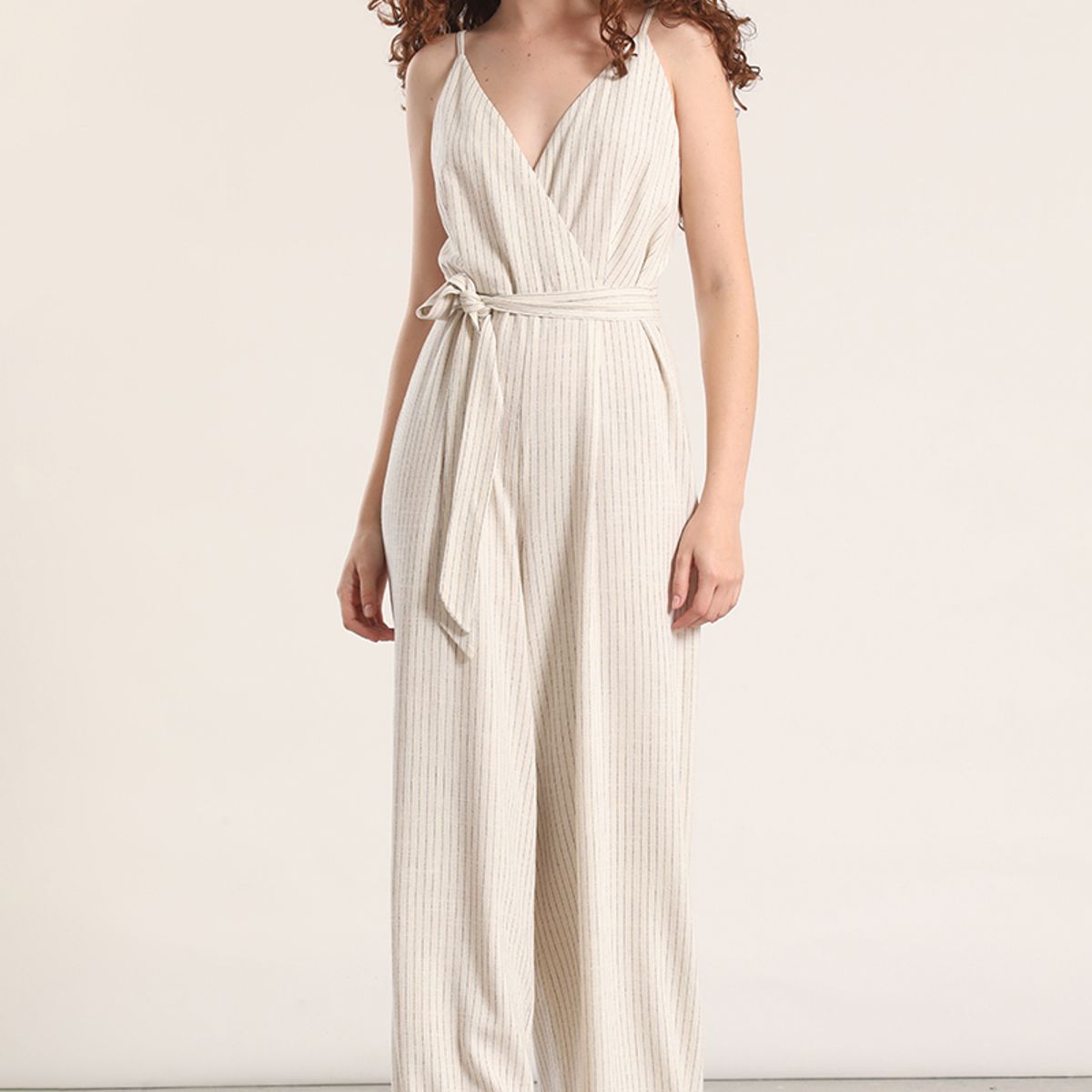 LIOLA - Enterito ancho lino Liola mujer beige