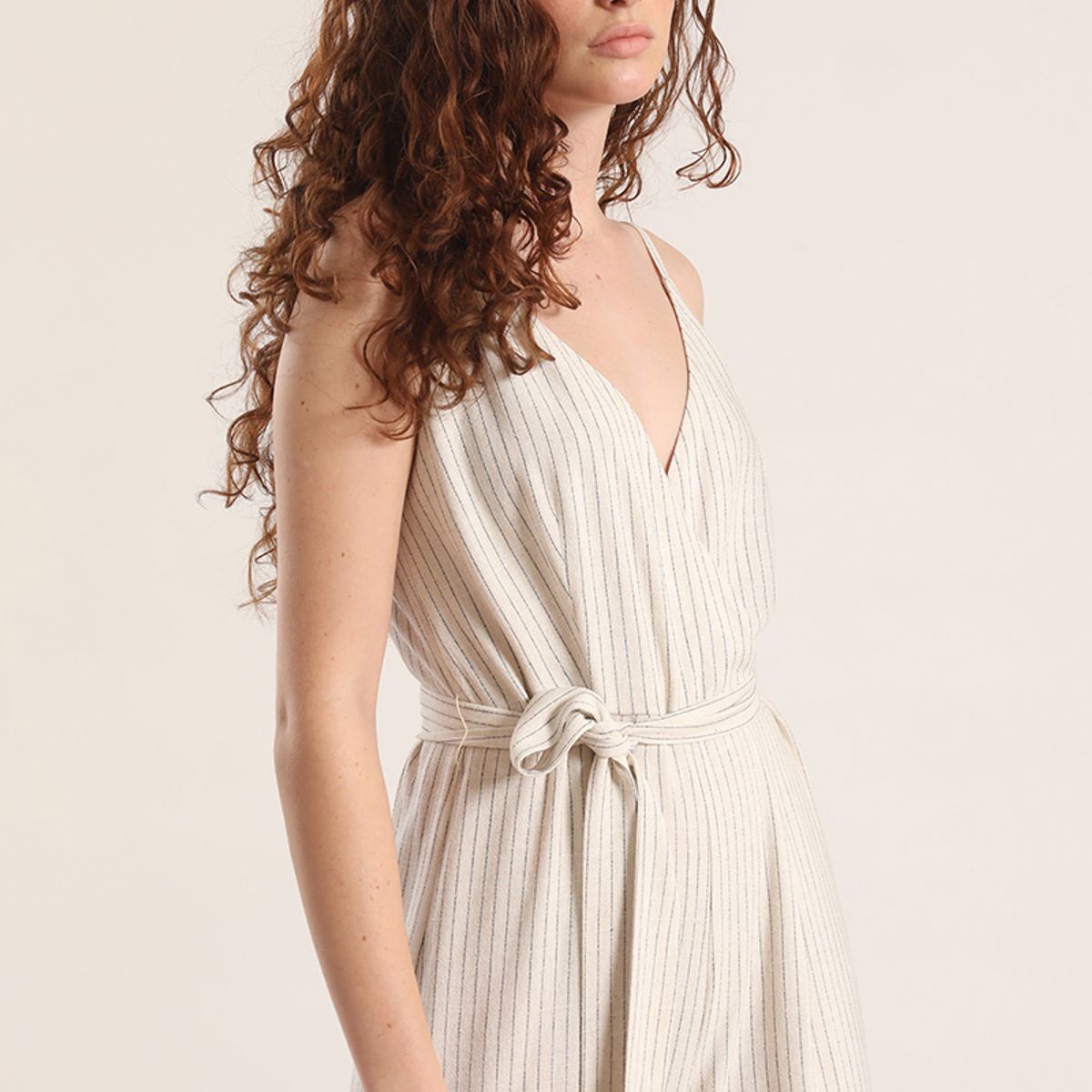 LIOLA - Enterito ancho lino Liola mujer beige