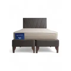 GENERICO - CAMA EUROPEA 2 PLAZAS EN V GRIS FELPA
