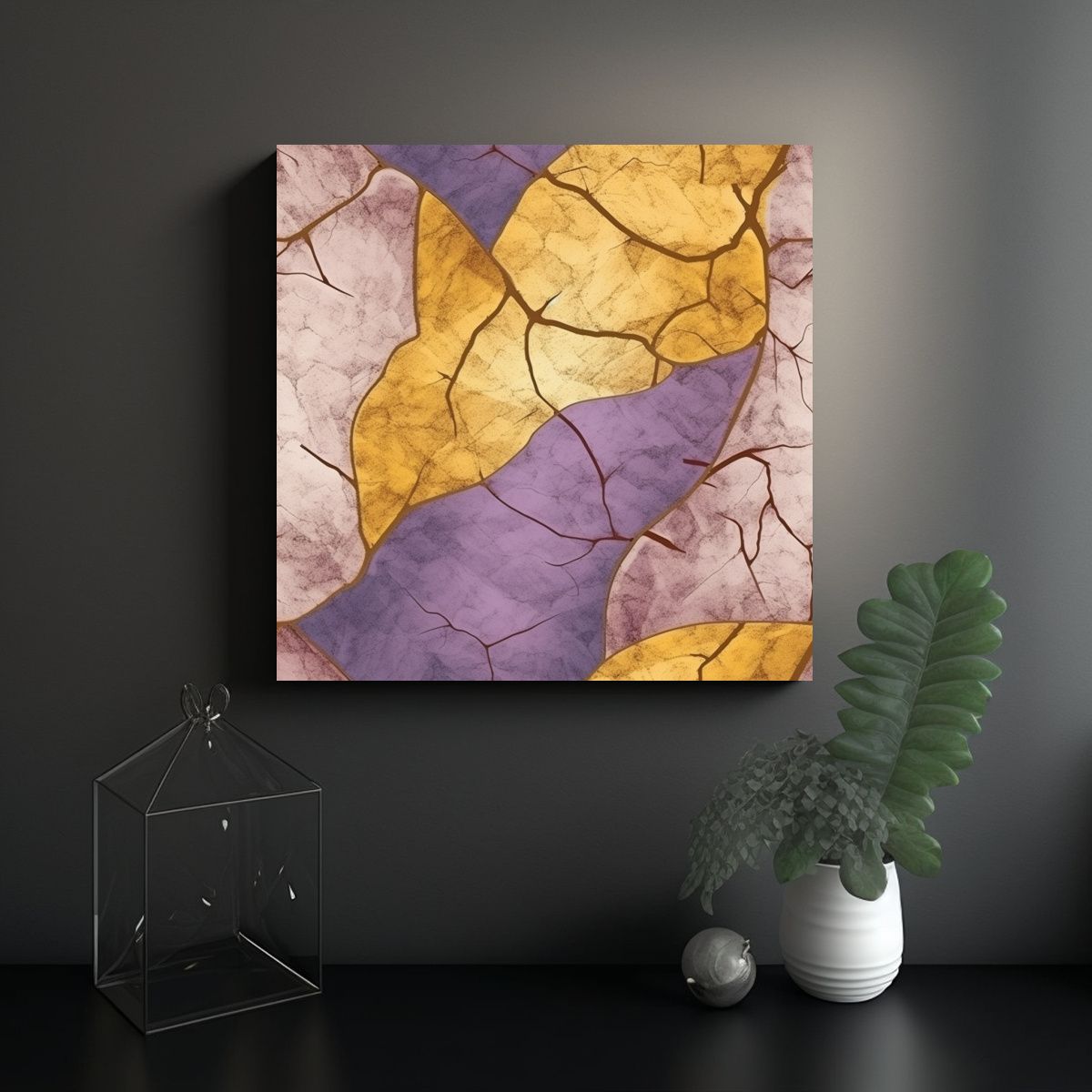 GENERICO - Pintura Juvenil De Plantas Acuarela Emergiendo En 100x100 Cm