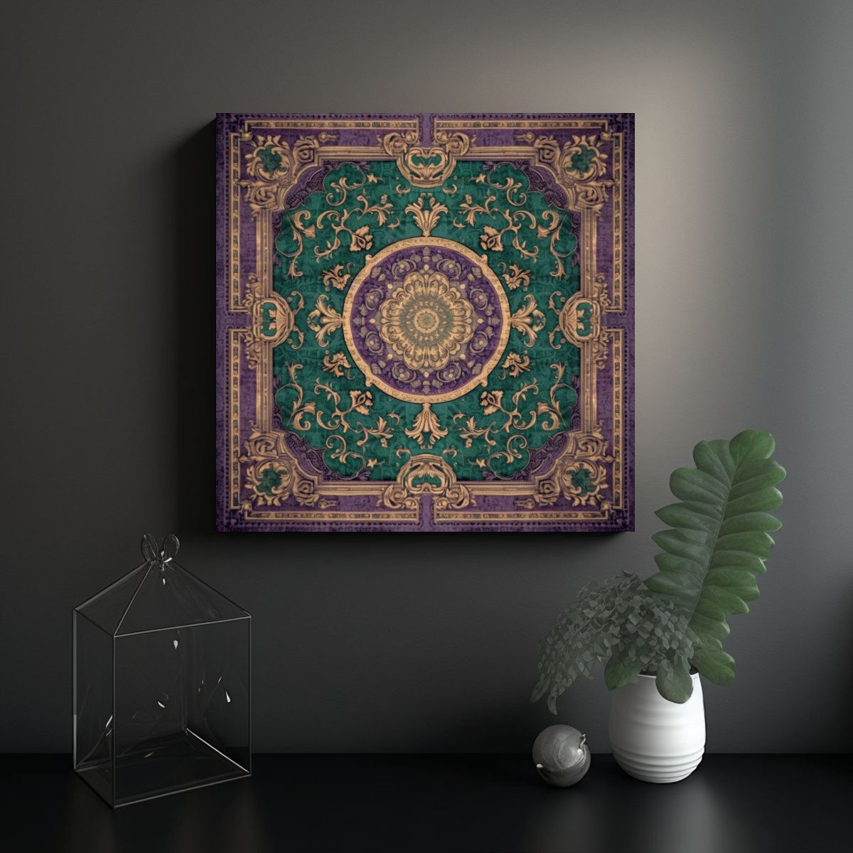 GENERICO - Cuadro Tema Temática Detallada De Patrón De 100x100 Cm