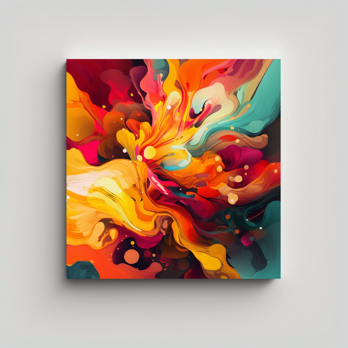 GENERICO - Cuadro De Tela Abstracto Con Diseño De Colores 100x100 Cm