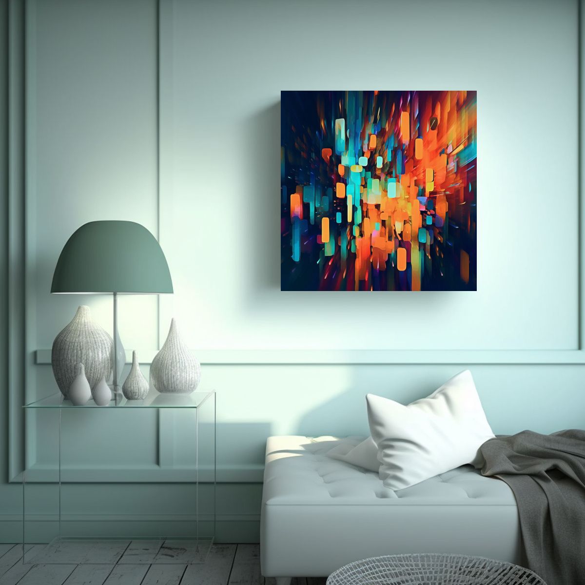 GENERICO - Pinturas Abstractas De Lienzo Moderno Con 100x100 Cm