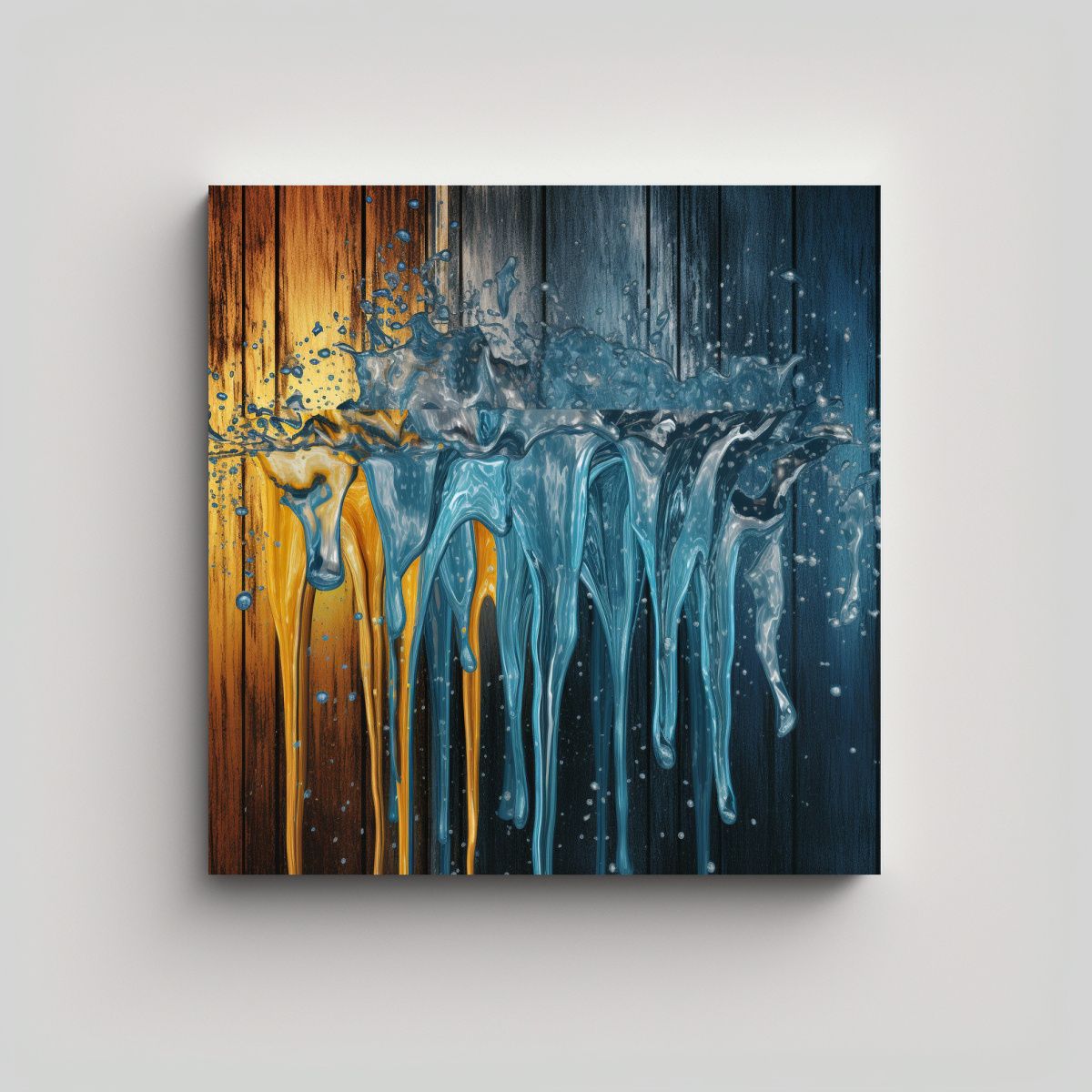 GENERICO - Cuadrados Fantasía Arte Acuático Con Textura 100x100 Cm