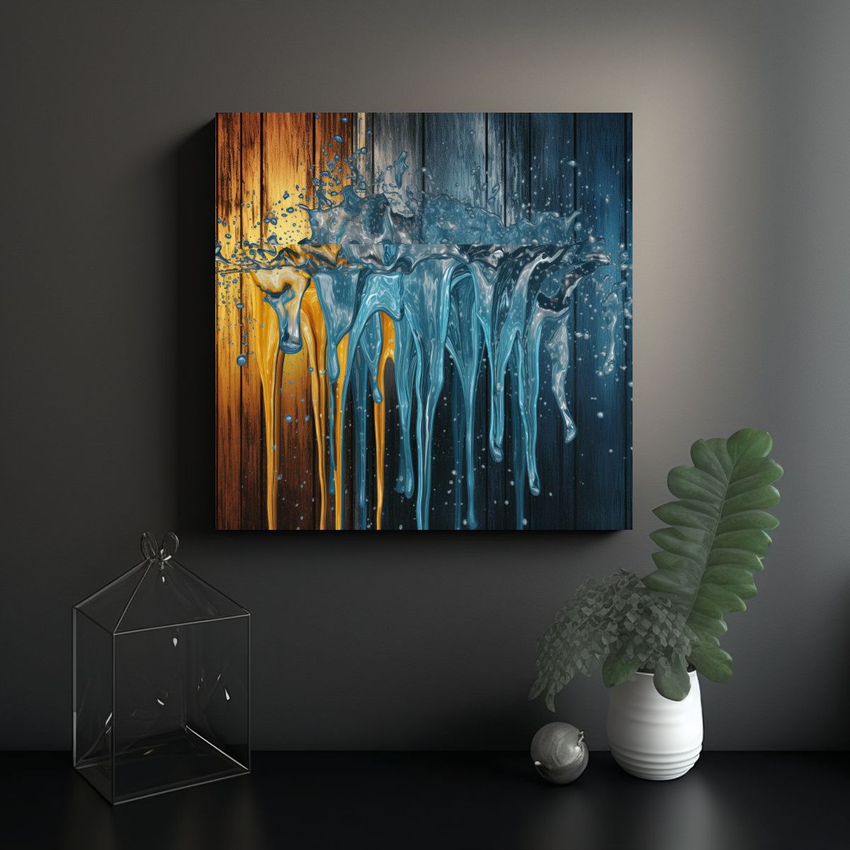 GENERICO - Cuadrados Fantasía Arte Acuático Con Textura 100x100 Cm