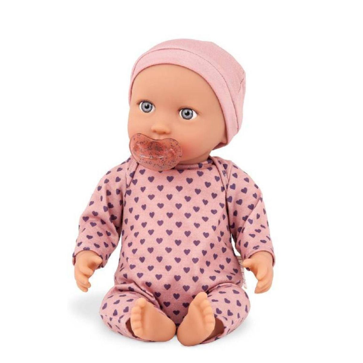 LULLABABY - Muñeca con pijama rosa con corazones y gorro