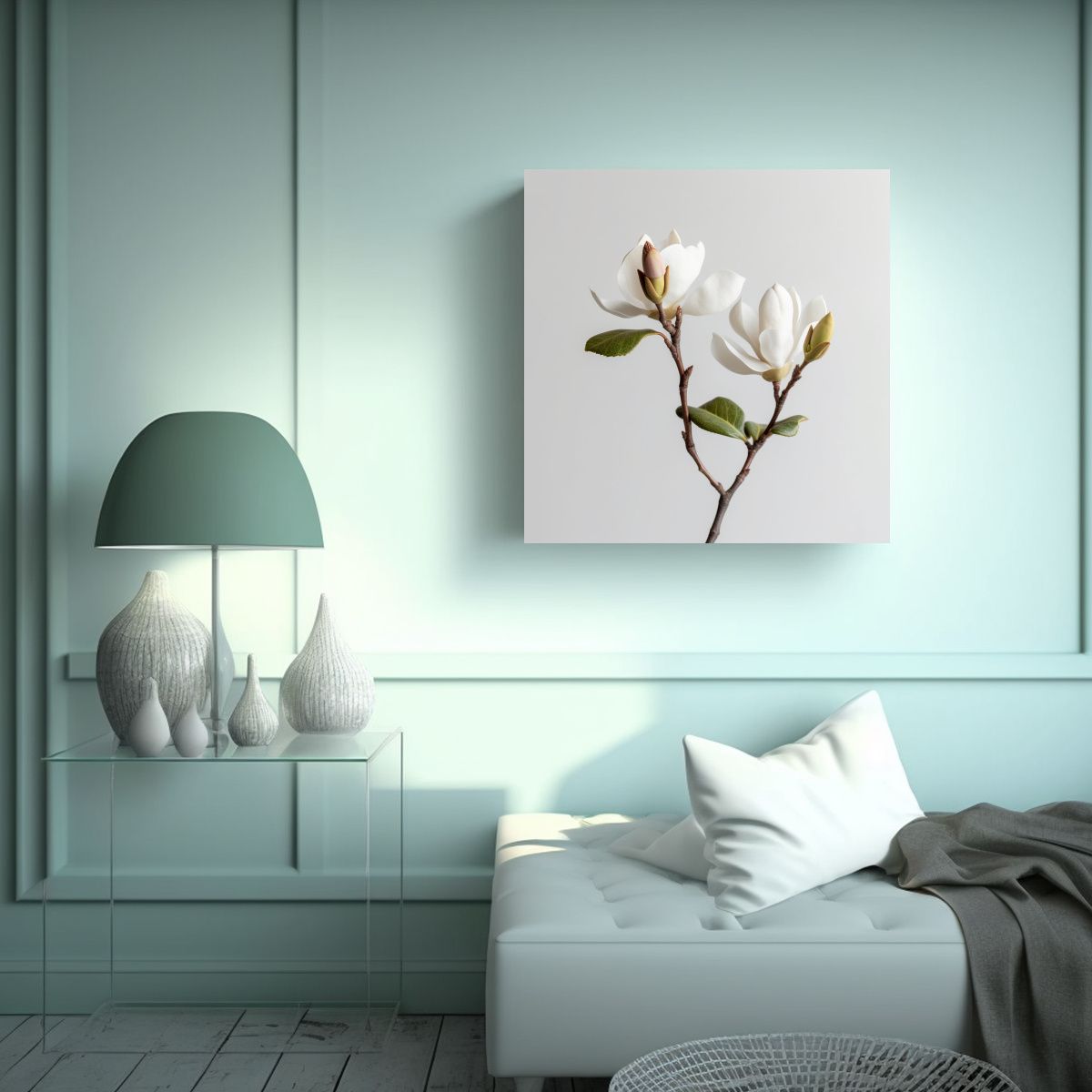 GENERICO - Arte Mágico Magnolia En Bastidor Detalle En 100x100 Cm