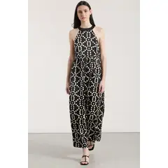 LIOLA - Vestido maxi puntos mujer negro