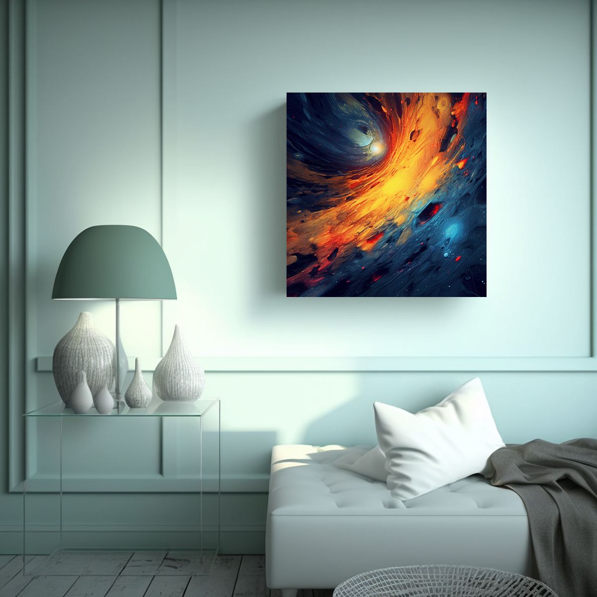 GENERICO - Pintura Abstracta Inspiración Outer Space Para 100x100 Cm