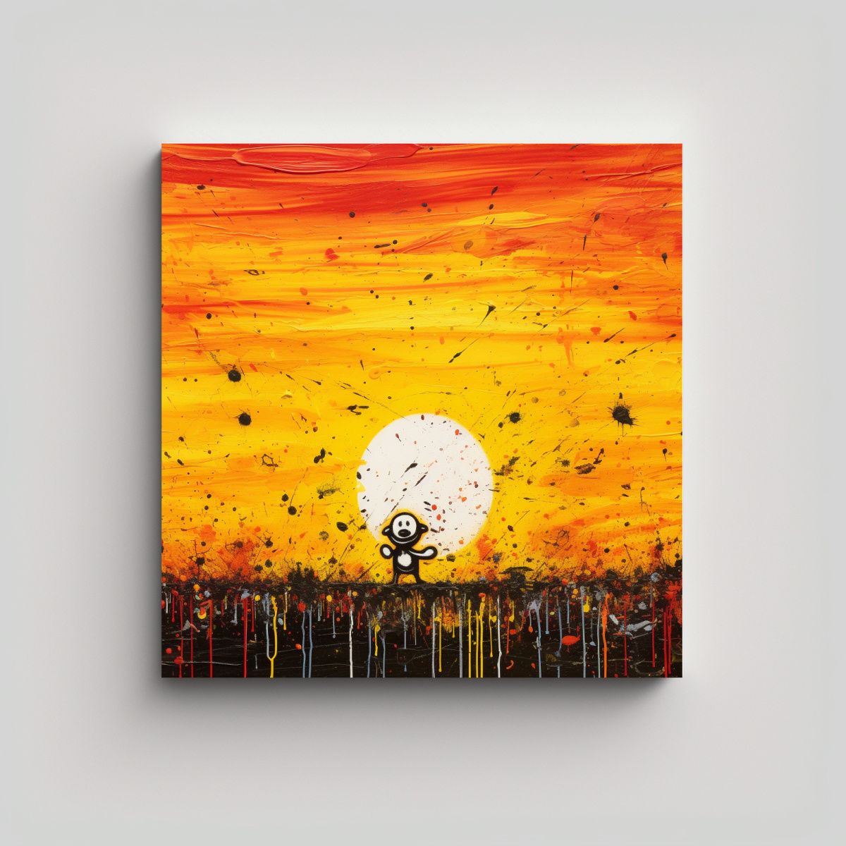 GENERICO - Cuadro Abstracto Minimalista Por Tom Everhart Al 100x100 Cm