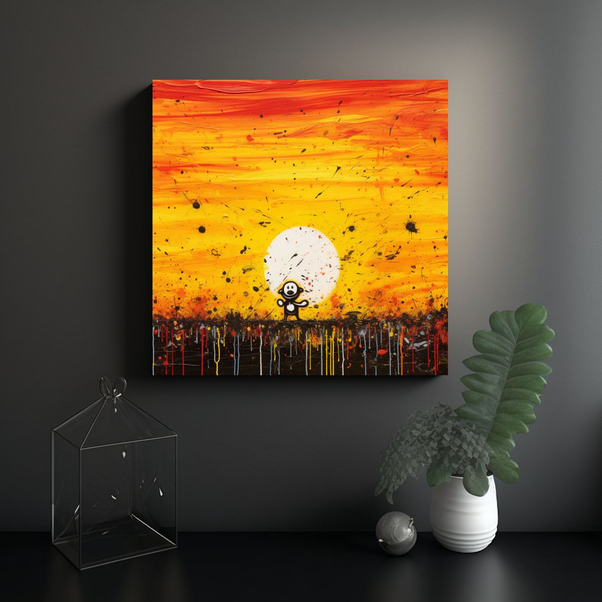 GENERICO - Cuadro Abstracto Minimalista Por Tom Everhart Al 100x100 Cm