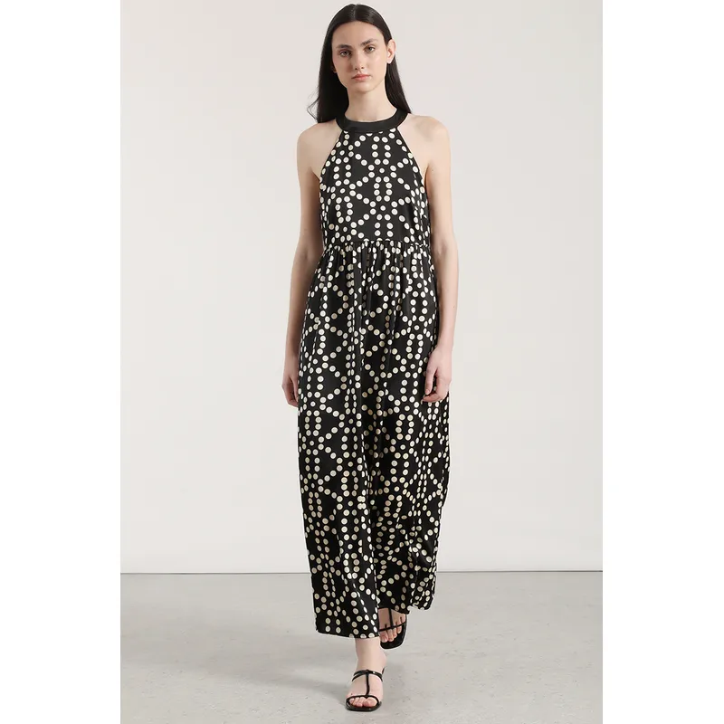 LIOLA - Vestido maxi puntos Liola mujer negro
