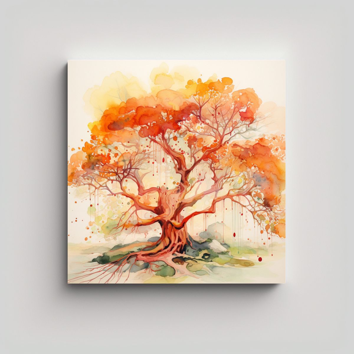 GENERICO - Pintura Abstracta Moderna De Arbutus Tree En 100x100 Cm