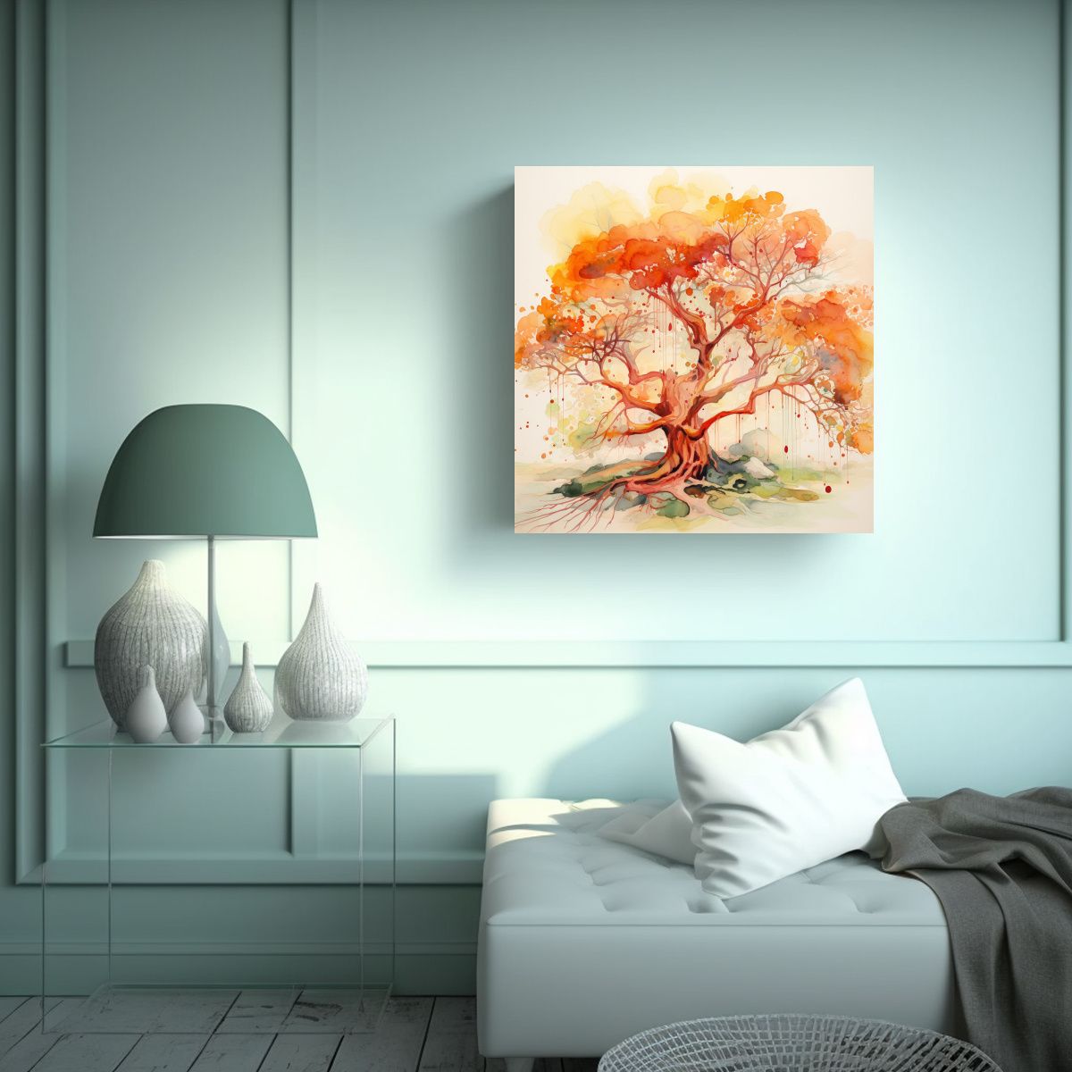 GENERICO - Pintura Abstracta Moderna De Arbutus Tree En 100x100 Cm