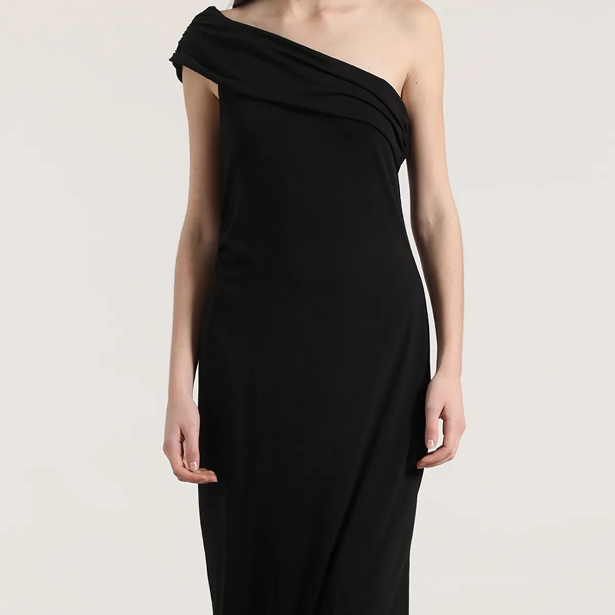LIOLA - Vestido maxi un hombro Liola mujer negro
