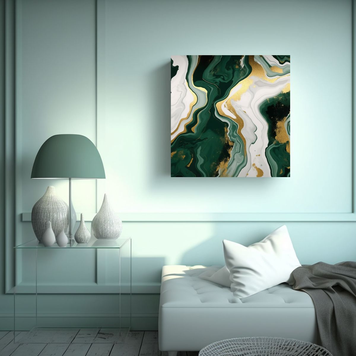 GENERICO - Pintura Lienzo Sublimado Comedor Patrón Piedra 100x100 Cm