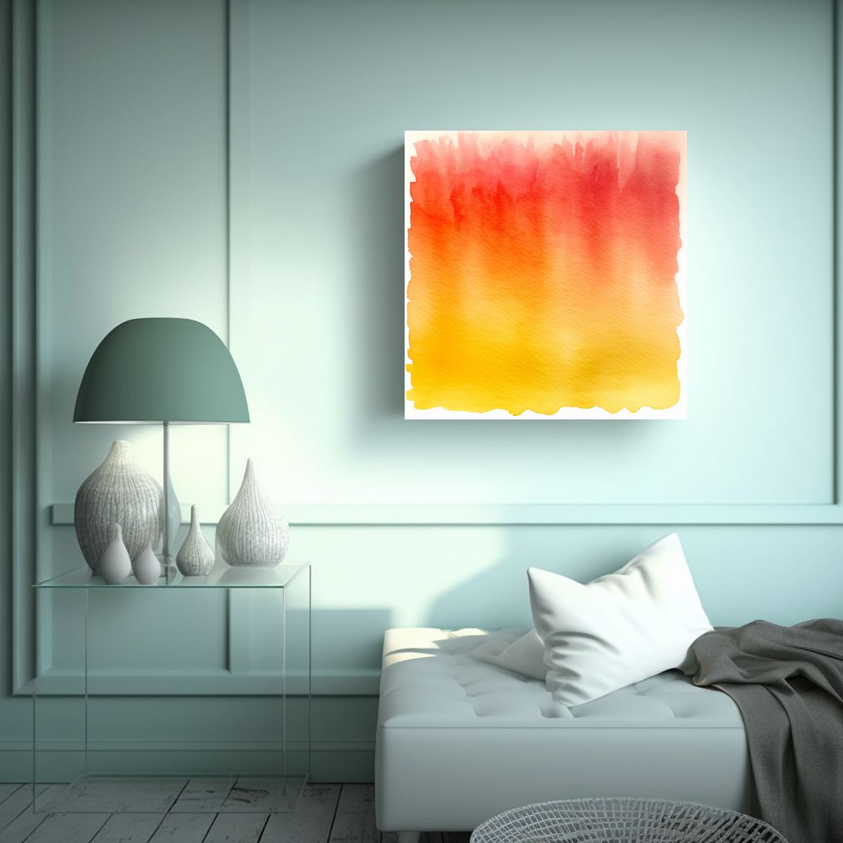 GENERICO - Pintura De Pared Innovadora En Acuarela Gradient 100x100 Cm