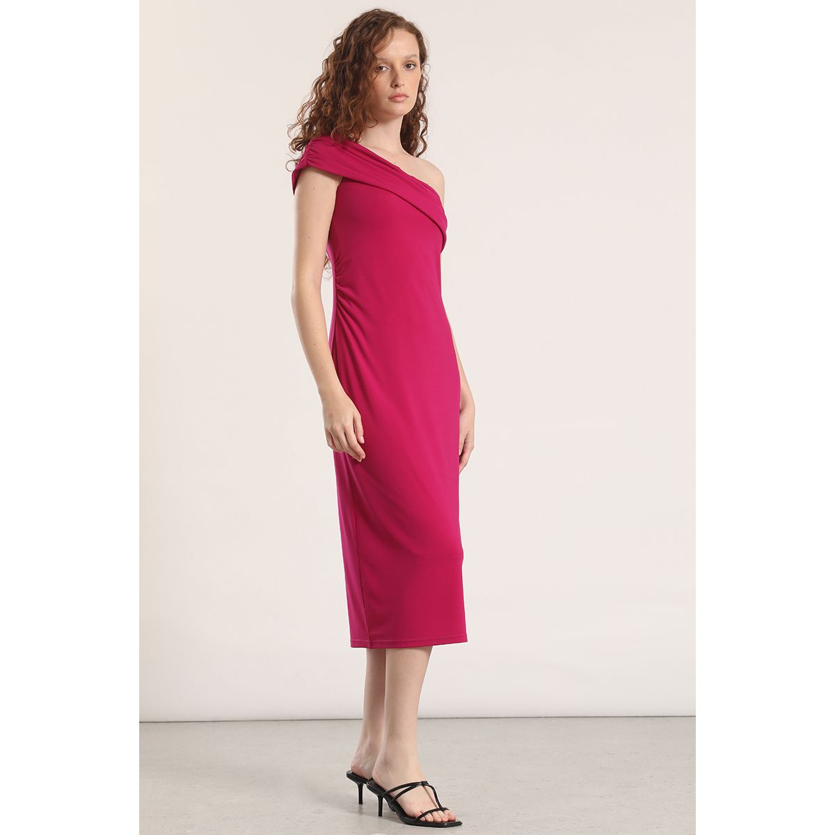 LIOLA - Vestido maxi un hombro Liola mujer violeta