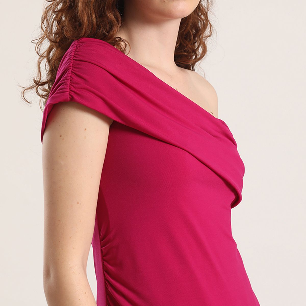 LIOLA - Vestido maxi un hombro Liola mujer violeta