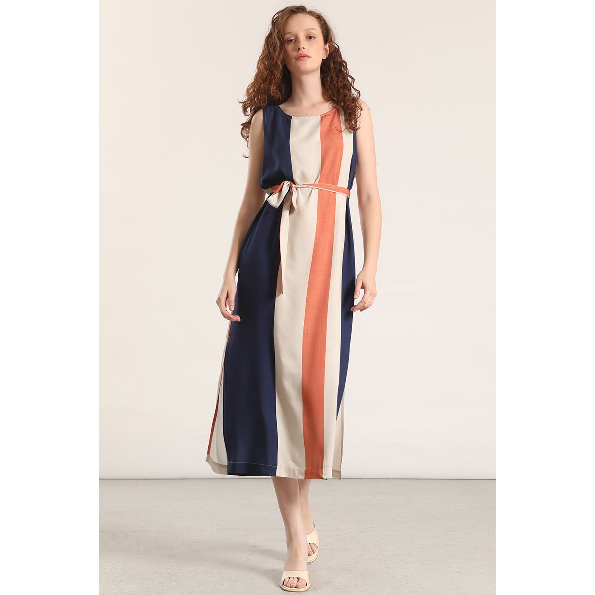 LIOLA - Vestido midi estampado Liola mujer azul