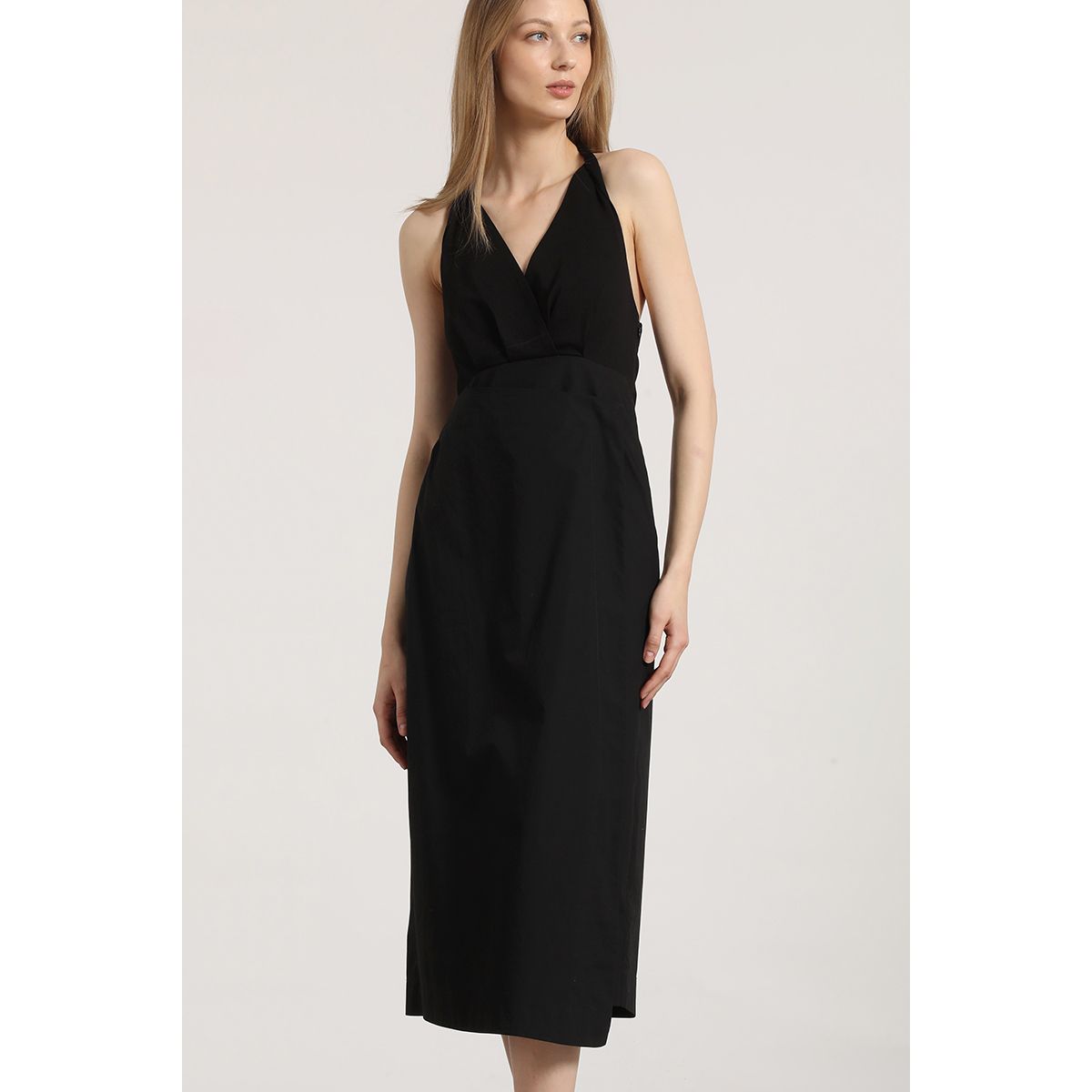 LIOLA - Vestido halter midi Liola mujer negro