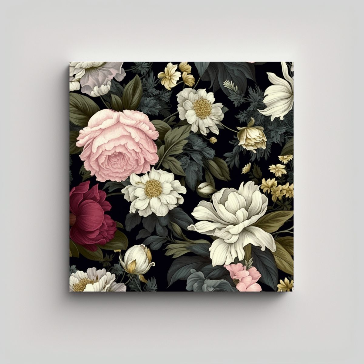 GENERICO - Cuadros Decorativos Vintage Fantasía Floral 100x100 Cm