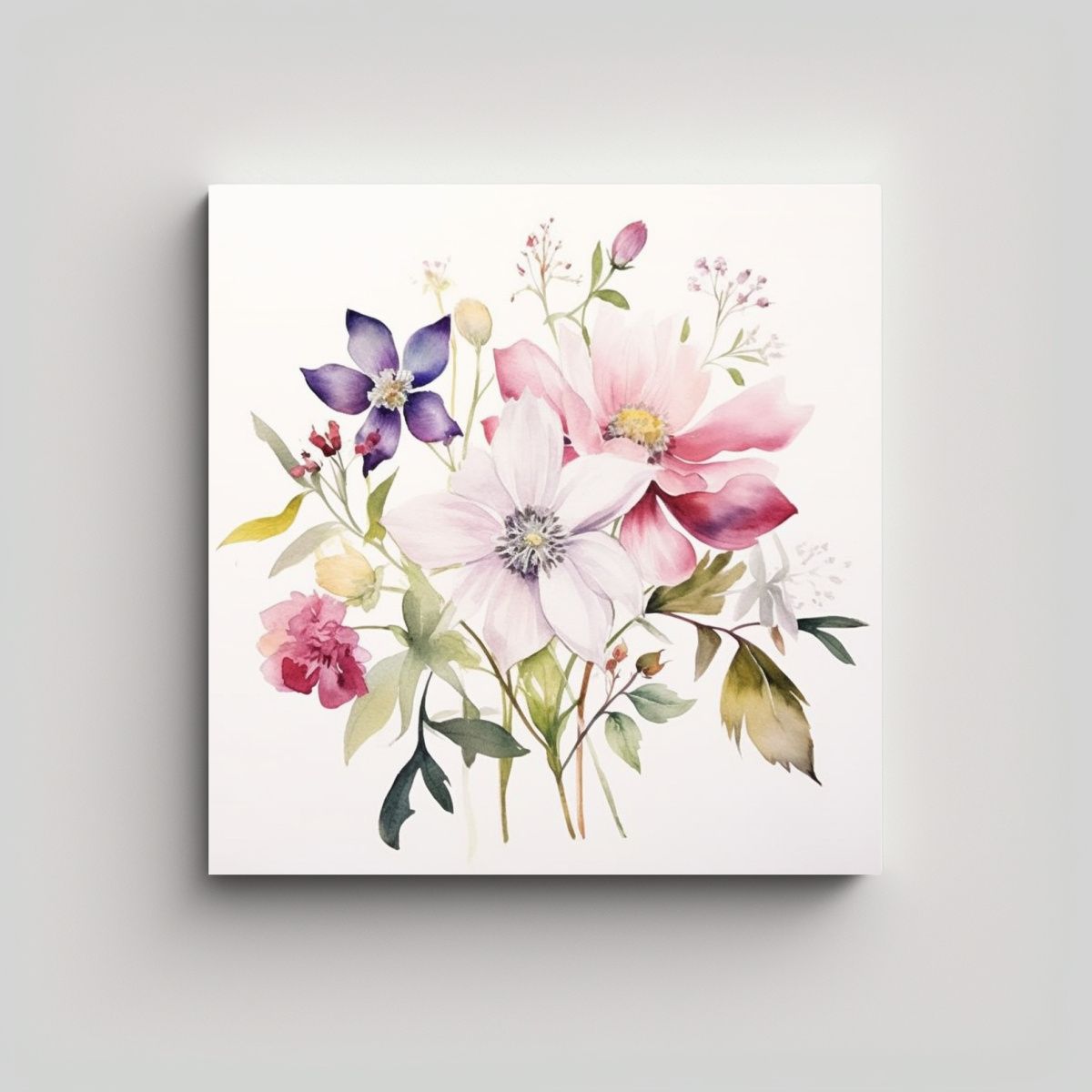 GENERICO - Expresión Minimalista En Cuadros Botánicos 100x100 Cm