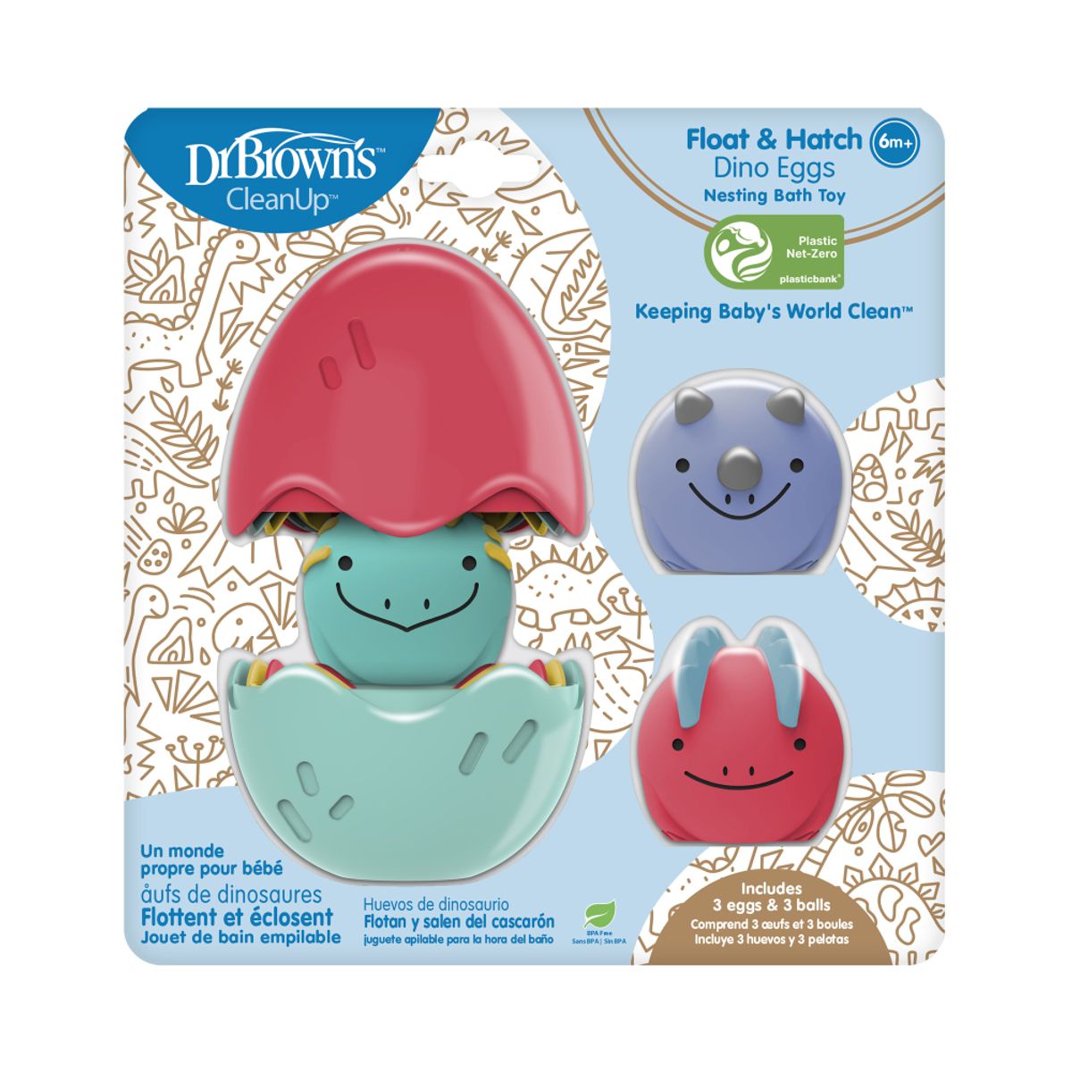 DR BROWN'S - Juguete De Baño Dr Brown´s Huevos De Dinosaurio 6m+ Colores