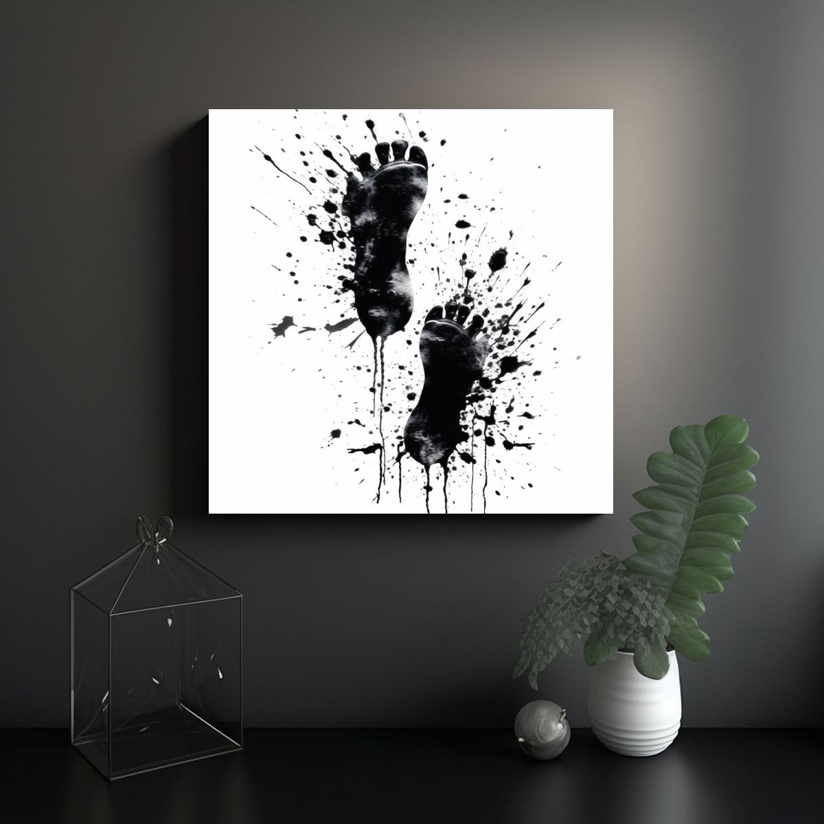 GENERICO - Pinturas Decorativas Forma Calma Con Huellas De 100x100 Cm
